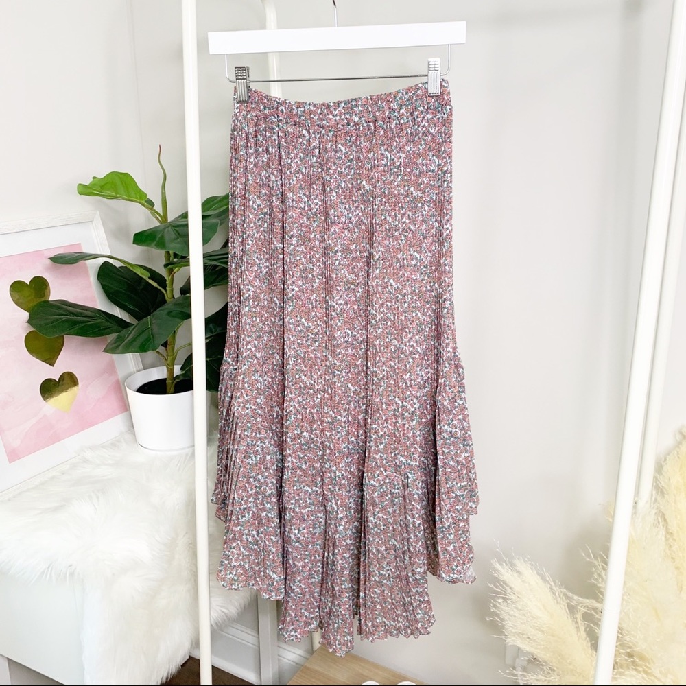 Anthropologie floral plated skirt - Picture 5 of 8